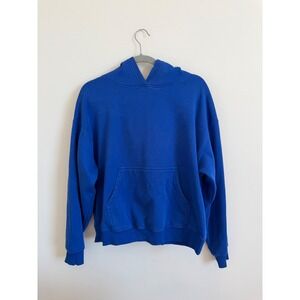 Fabletics Royal Blue Fleece Lined Pullover Hoodie Sweatshirt Womens Large L